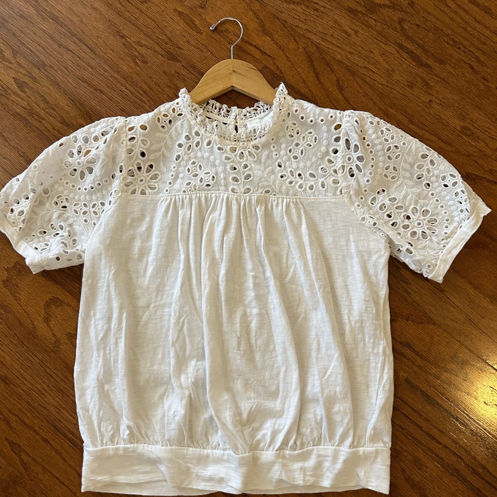 Anthropologie eri + ali White Eyelet Top - Picture 4 of 6